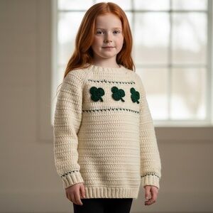 Hand knit Shamrock Sweater